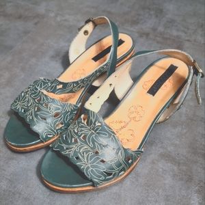 Neosens Callet 146 Women's Leather Dress Shoe, Cutout Sandal in Teal, EU Size 37